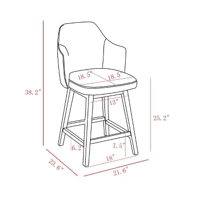 Kinston Swivel Curved Back Upholstered Counter Height Barstool - Threshold™ 7 Kinston Swivel Curved Back Upholstered Counter Height Barstool - Threshold™ - Image 5
