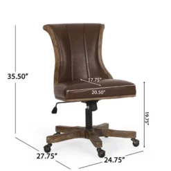 Coulee Contemporary Upholstered Roll Back Swivel Office Chair Dark Brown/Natural - Christopher Knight Home 25 Coulee Contemporary Upholstered Roll Back Swivel Office Chair Dark Brown/Natural - Christopher Knight Home -Bedroom Furniture Store GUEST fad0ddef d8b7 4665 857d 482299fedf66