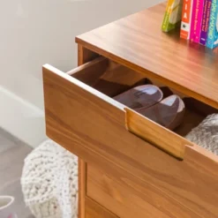 Mid-Century Modern Groove Wood 6 Drawer Dresser - Saracina Home -Bedroom Furniture Store GUEST fcb730ab 9952 4f83 9614 24322242cf6c