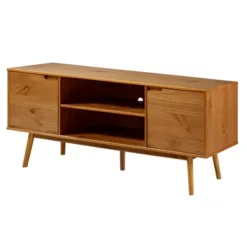 Solid Wood Mid-Century Modern TV Stand For TVs Up To 65" - Saracina Home 28 Solid Wood Mid-Century Modern TV Stand For TVs Up To 65" - Saracina Home -Bedroom Furniture Store GUEST fd509bbf 79ac 4220 8d53 15707906feef